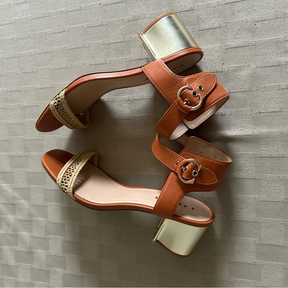 Coach Marci Leather Sandals in Hazelnut - Picture 10 of 16